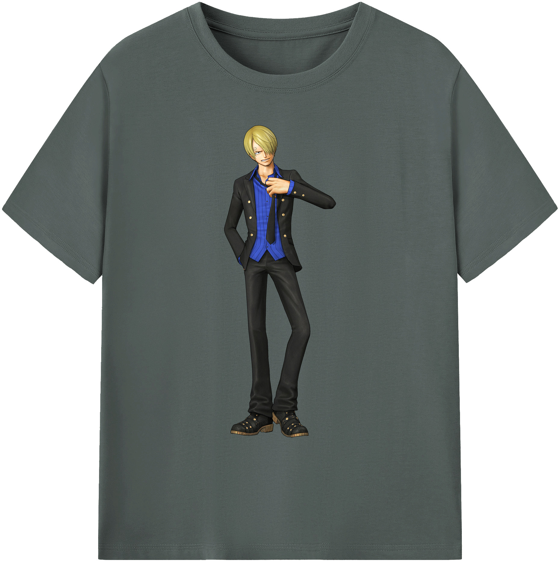 （画像用） ワンピース サンジ ONE PIECE Sanji 綿100％ メンズ半袖Tシャツ｜肌触りやわらか＆通気性